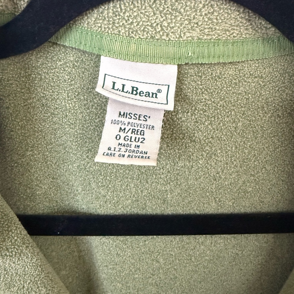 L.L. Bean Olive Fleece Vest - Picture 4 of 5